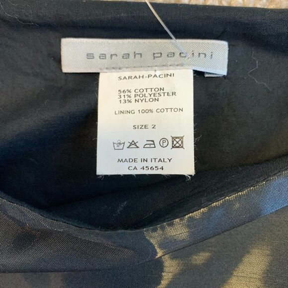 Sarah Pacini black shimmer SL dress Sz 2 - Picture 4 of 8